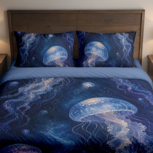 Midnight Jellyfish Lantern Drift Bedding Set