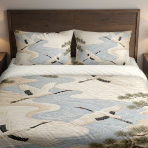 Mist River Crane Flight Bedding Set