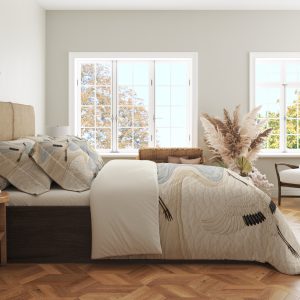 Alternative view of Mist River Crane Flight Bedding Set