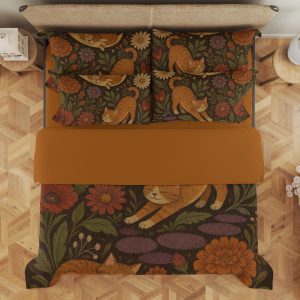 Moonlit Ginger Cat Garden Bedding Set - Image 3