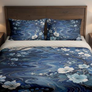 Moonlit Indigo Blossom Current Bedding Set