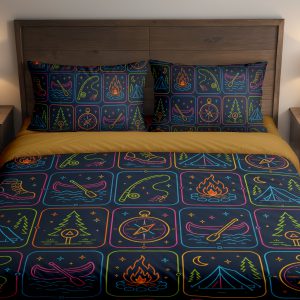 Neon Wilderness Pursuit Badges Bedding Set