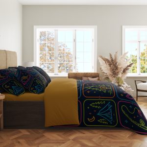 Alternative view of Neon Wilderness Pursuit Badges Bedding Set