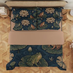 Nocturne Frog Lotus Bedding Set - Image 3