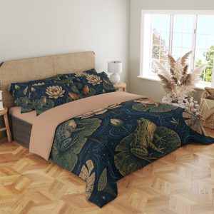 Nocturne Frog Lotus Bedding Set - Image 4