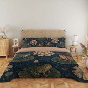 Nocturne Frog Lotus Bedding Set - Image 5