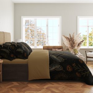 Alternative view of Obsidian Moth Constellation Herbarium Bedding Set