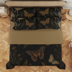 Obsidian Moth Constellation Herbarium Bedding Set - Image 3