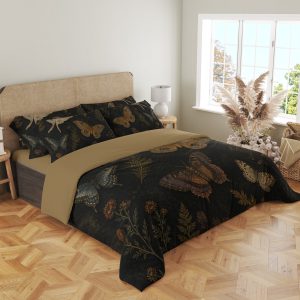 Obsidian Moth Constellation Herbarium Bedding Set - Image 4