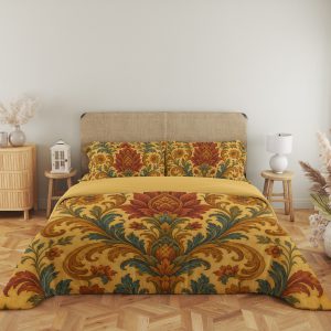 Ochre Jacobean Garden Crest Bedding Set - Image 5