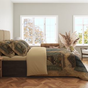 Alternative view of Ochre Window Cats Bedding Set