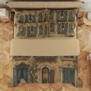 Ochre Window Cats Bedding Set - Image 3