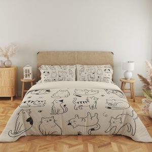 Parchment Cat Doodle Society Bedding Set - Image 5
