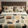 Parchment Rabbit Botanical Grid Bedding Set mockup 1