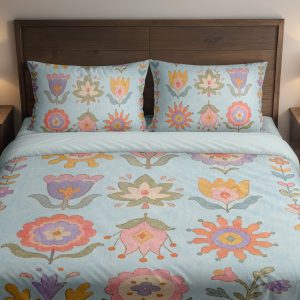 Pastel Folk Bloom Bedding Set
