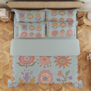 Pastel Folk Bloom Bedding Set - Image 3