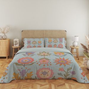 Pastel Folk Bloom Bedding Set - Image 5
