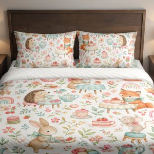 Pastel Storybook Tea Party Bedding Set