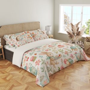 Pastel Storybook Tea Party Bedding Set - Image 4