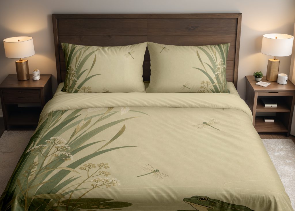 Quiet Iris Frog Bedding Set