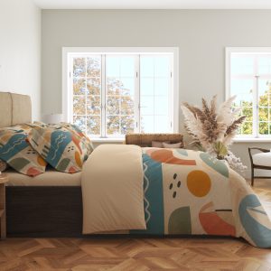 Alternative view of Retro Coastline Collage Bedding Set