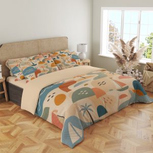 Retro Coastline Collage Bedding Set - Image 4