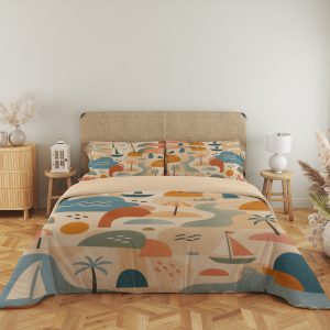 Retro Coastline Collage Bedding Set - Image 5