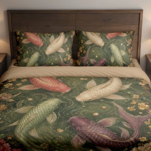 Rose Jade Koi Court Bedding Set