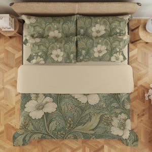 Sage Heritage Hibiscus Vine Bedding Set - Image 3