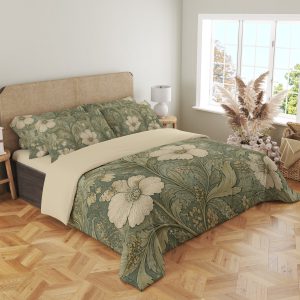 Sage Heritage Hibiscus Vine Bedding Set - Image 4