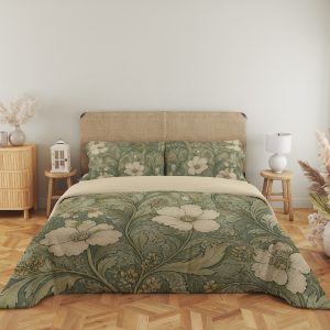 Sage Heritage Hibiscus Vine Bedding Set - Image 5