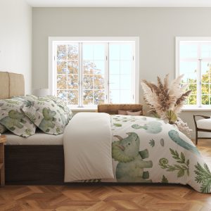 Alternative view of Sage Watercolor Dino Grove Bedding Set