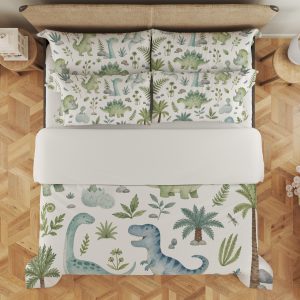 Sage Watercolor Dino Grove Bedding Set - Image 3