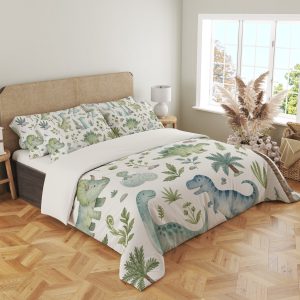 Sage Watercolor Dino Grove Bedding Set - Image 4