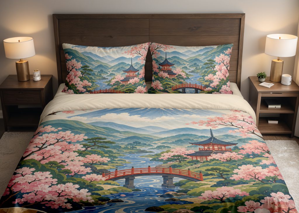 Sakura Fuji River Festival Bedding Set