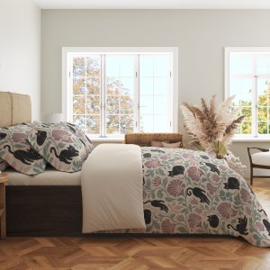 Alternative view of Sea Glass Night Cat Vines Bedding Set