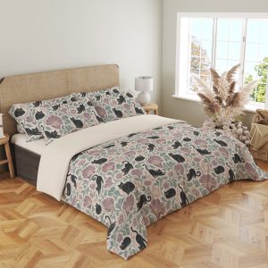 Sea Glass Night Cat Vines Bedding Set - Image 4