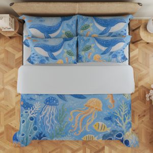 Sky Blue Ocean Friends Bedding Set - Image 3