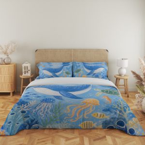 Sky Blue Ocean Friends Bedding Set - Image 5