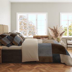 Alternative view of Slate Umber Offset Mosaic Bedding Set