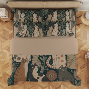 Teal Cat Botanica Bedding Set - Image 3