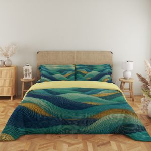 Teal Gilded Tide Ribbons Bedding Set - Image 5
