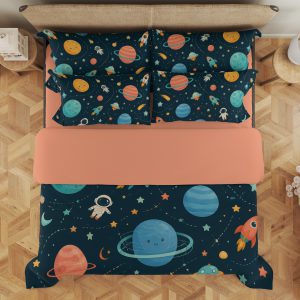 Teal Orbit Rocket Parade Bedding Set - Image 3
