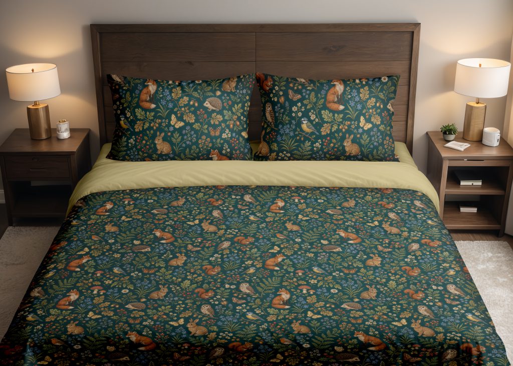 Teal Woodland Almanac Bedding Set