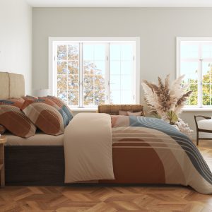 Alternative view of Terracotta Maze Ribbons Bedding Set
