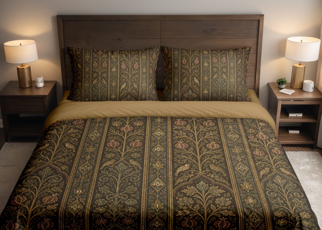 Umber Tapestry Garden Panels Bedding Set