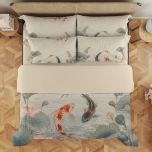Vermilion Koi Lotus Mist Valley Bedding Set - Image 3
