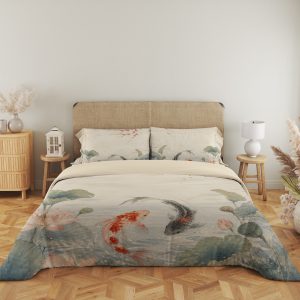 Vermilion Koi Lotus Mist Valley Bedding Set - Image 5