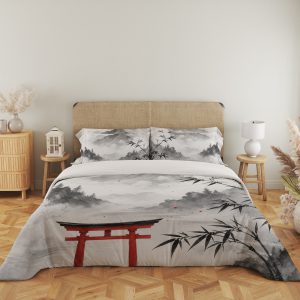 Vermilion Torii Bamboo Mist Bedding Set - Image 5